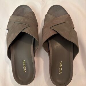 Vionic Women's Brown Crossover Mules